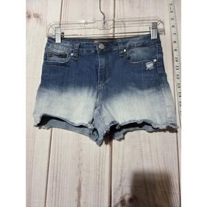 Joe's Jeans Shorts Girls 16 Blue Denim Ombre Distressed Raw Hem Cutoff Mid Rise‎